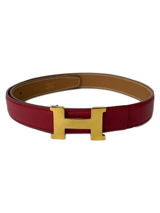 Hermes Belt 60 Gold Rouge Ash Reversible Leather main image 4